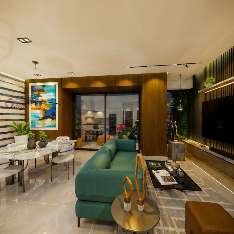 Sala-comedor moderno - Terrazas de Rams&eacute;s