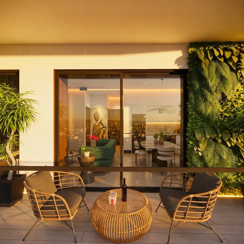 Terraza con jard&iacute;n vertical - Terrazas de Rams&eacute;s